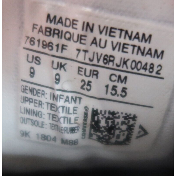 Converse Shoes Infant 9 Sneaker Chuck Taylor All Star Maddie Mouse Girls Toddler - Picture 14 of 14